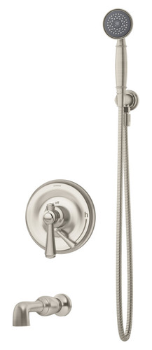  Symmons (S5404STNTRMTC) Degas tub/hand shower system trim only with secondary integral diverter, satin nickel