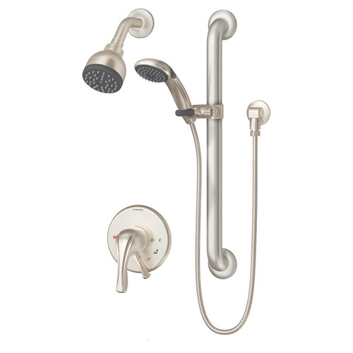  Symmons (S9608PLRTRMSTN) Origins shower/hand shower system trim only with secondary integral diverter, Satin Nickel