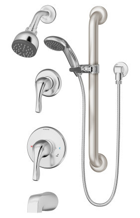  Symmons (9606PLRTRMTC) Origins tub/shower/hand shower system, trim only, chrome