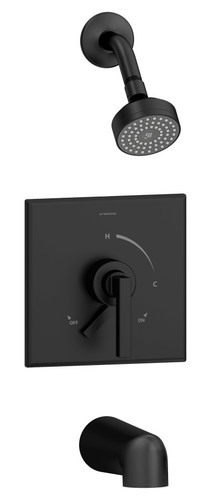  Symmons (S-3602-MB-TRM) Duro tub/shower system trim only with secondary integral diverter, matte black