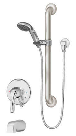  Symmons (S-9604-PLR-TRM) Origins tub/hand shower system with secondary integral diverter, trim only, chrome