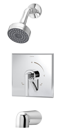  Symmons (S3602TRMTC) Duro tub/shower system trim only with secondary integral diverter, chrome