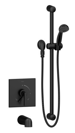  Symmons (S3604H321MBTRMTC) Duro tub/hand shower system trim only with secondary integral diverter, matte black