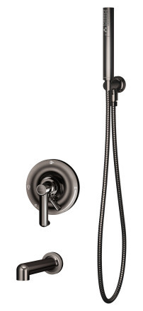  Symmons (S5304BLKTRMTC) Museo Tub/Hand Shower System Valve Trim with Secondary Integral Diverter, polished graphite