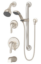 Symmons (S9606PLRTRMSTNTC) Origins tub/shower/hand shower system with separate diverter, trim only, satin nickel