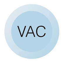 Chicago Faucets (216-678VACJKNF) Laboratory index button, light blue with black letters, VAC