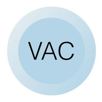  Chicago Faucets (216-678VACJKNF) Laboratory index button, light blue with black letters, VAC