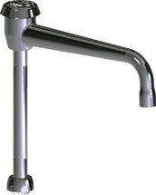 Chicago Faucets (GN8BVBFCJKCP) 8" rigid/swing gooseneck spout with flow control and atmospheric vacuum breaker