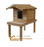 Small Insulated Cedar Cat House with Lounging Deck and Extended Roof