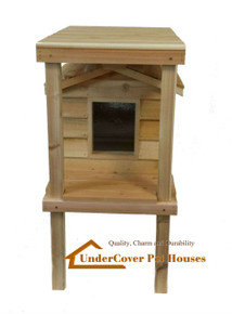 Small Insulated Cedar Cat House with Platform and Loft
