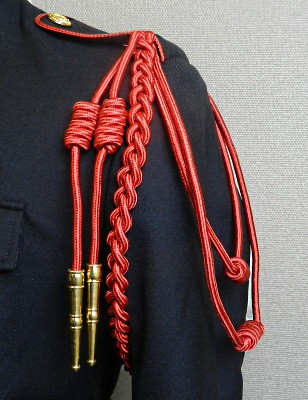 Red Shoulder Cords with Gold Tips