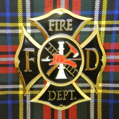 Black & Gold Firefighters Cap Badge