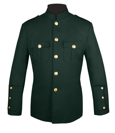 Dark Green Honor Guard Jacket w/ Black Trim