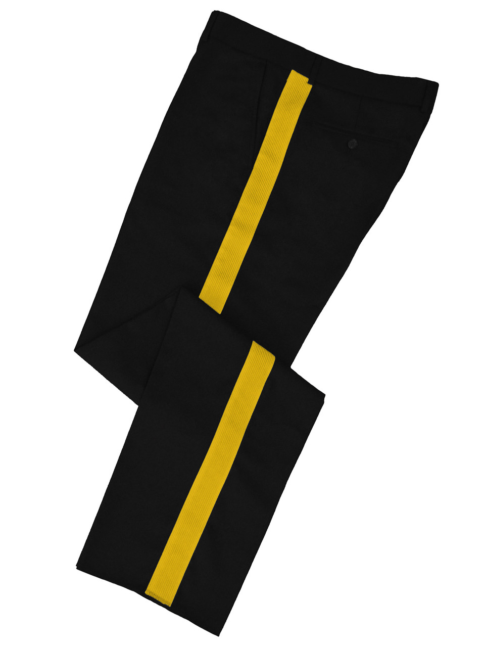 black pants gold stripe