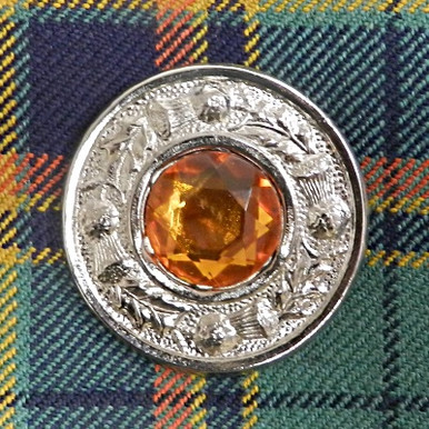 Thistle Motif with Topaz Brooch