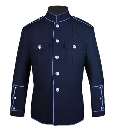 High Collar HG Navy Jacket with Full Columbia Blue Trim