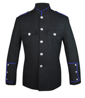 Black Honor Guard Jacket w/ Royal Blue Trim