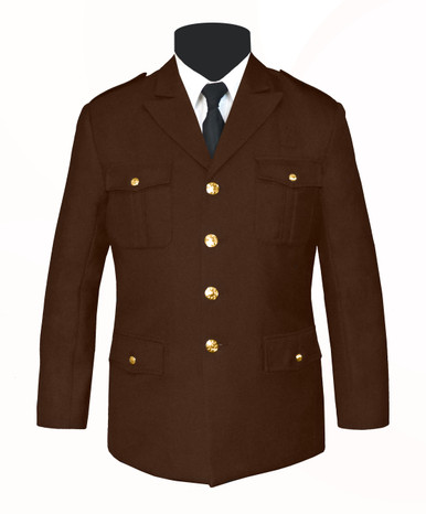 Single Breasted Honor Guard Jacket Brown