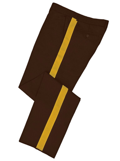 Dark Brown Honor Guard Pants w/ Gold Trim