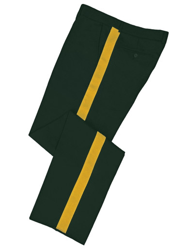 Dark Green Honor Guard Pants w/ Gold Trim
