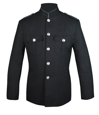 Black Honor Guard Jacket w/ Powder Blue Plain Sleeves