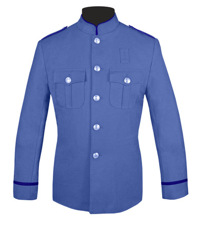 Lt Blue Honor Guard Jacket w/ Navy Flat Trim 