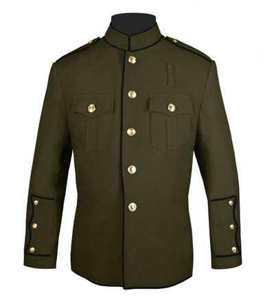 Olive and Black High Collar Jacket