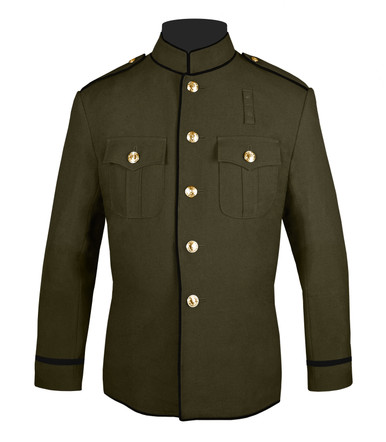 High Collar Jacket Olive and Black
