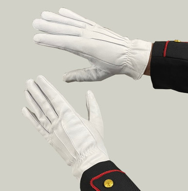White Leather Honor Guard Gloves