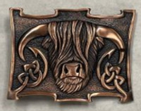 Highland Cow Kilt Belt Buckle