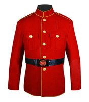 Red and Gold Plain Sleeve Honor Guard Jacket