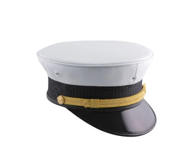 White Fire Bell Cap with Gold Strap