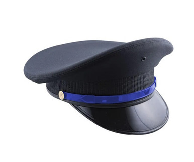 Black Police Cap with Royal Strap and gold buttons
