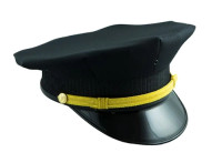 Black/Gold 8 Point Police Hat
