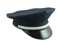 8 Point Navy Police Cap w/ Silver Strap