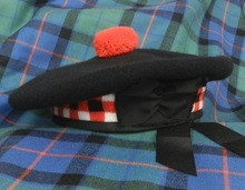100% Pure Wool Scottish Balmoral Diced Hat Red,White & Black Balmoral Hat 