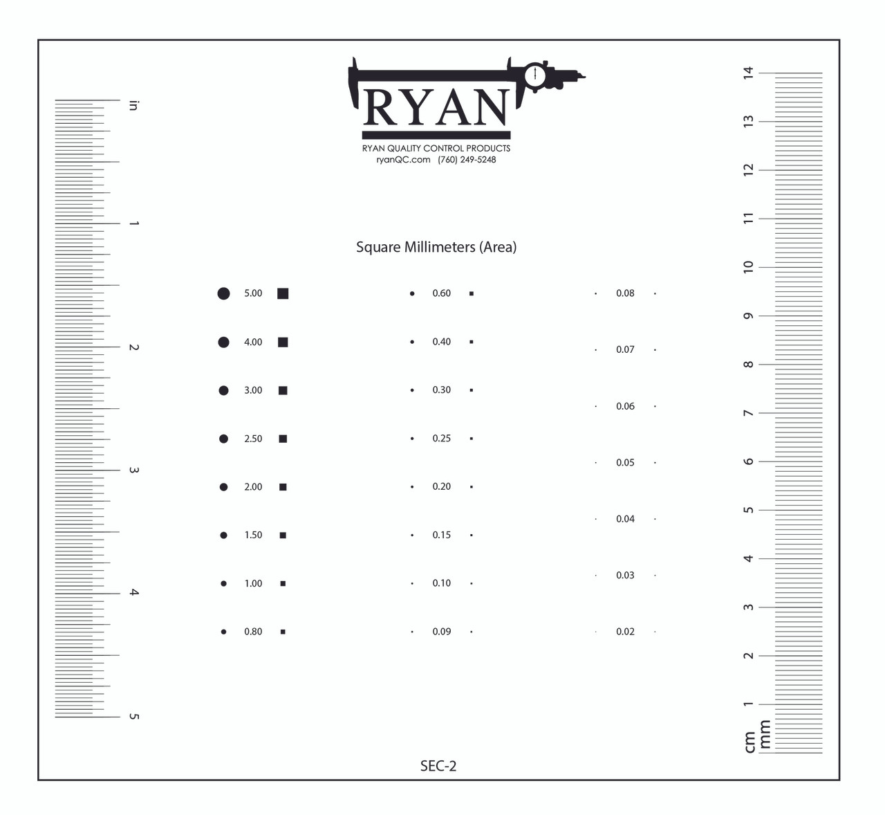 Transparency Transparent, 7 Flaw Detection Gauge Film Ruler SEC Size Estimation Chart for Defects and Measuring