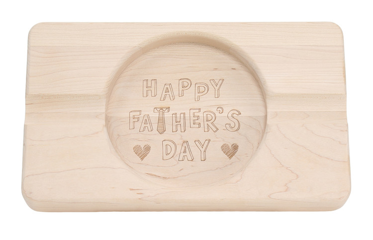 Laser Engraved Father's Day 6" x 10" Double Cigar Ash Tray Maple