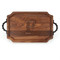 12 x 18 Walnut Scalloped Cutting Board - Twisted Handles - Carved Initial