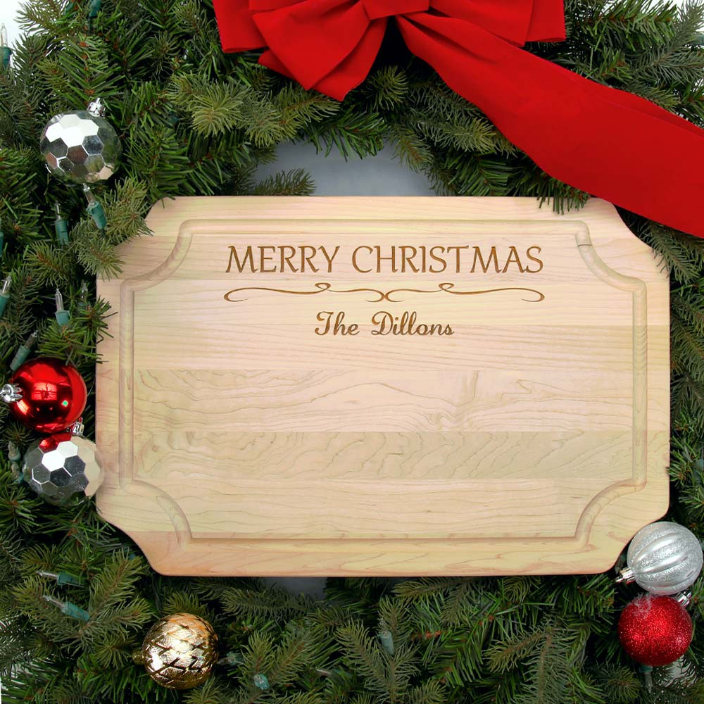 personalized christmas cutting board