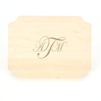 9 x 12 Maple Scalloped Cutting Board - Laser Engraved Monogram