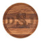 10 1/2" Round Walnut Cutting Board - Carved Monogram