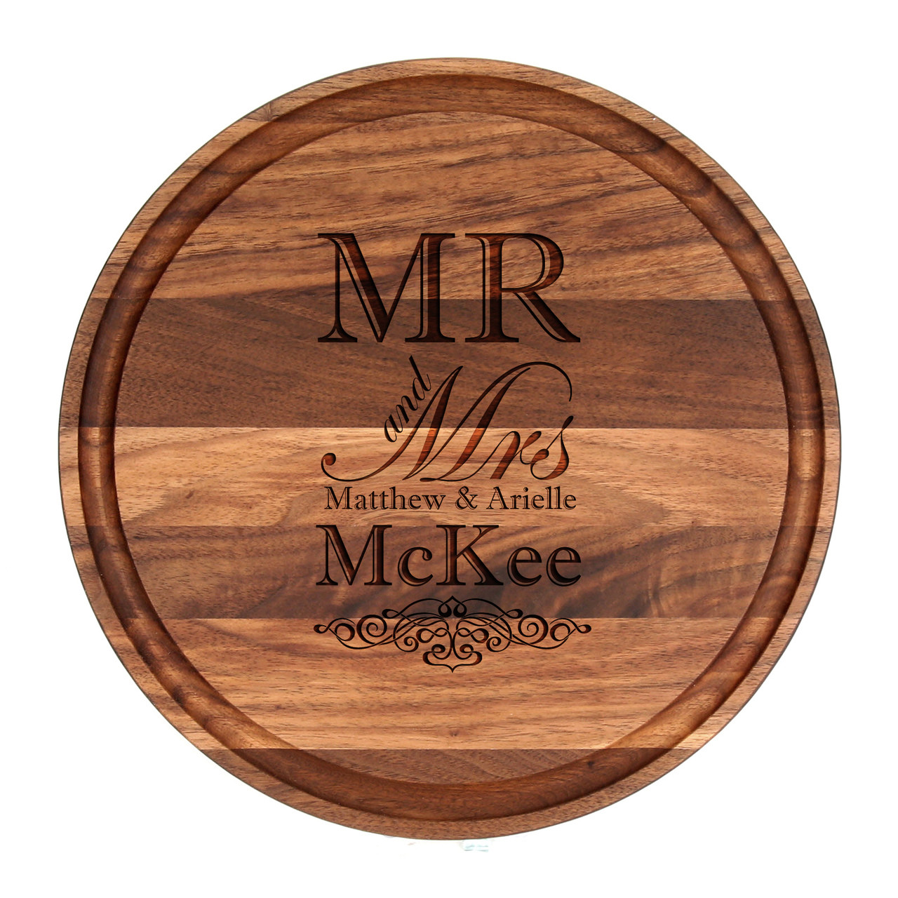 Mr & Mrs Engraved Wood Recipe Book