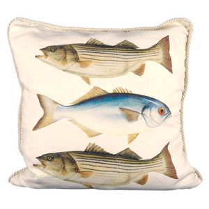Striped Bass and Bluefish Ox Bow Pillow