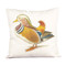 Mandarin Duck Ox Bow Linen Pillow