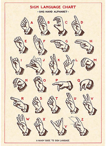 Cavallini & Co. Wrap - Sign Language Chart