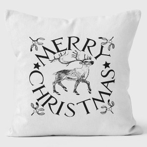 Winter Pillow - Merry Christmas Reindeer Pillow