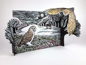 Owl in Winter Freestanding Advent Calendar by Angela Harding