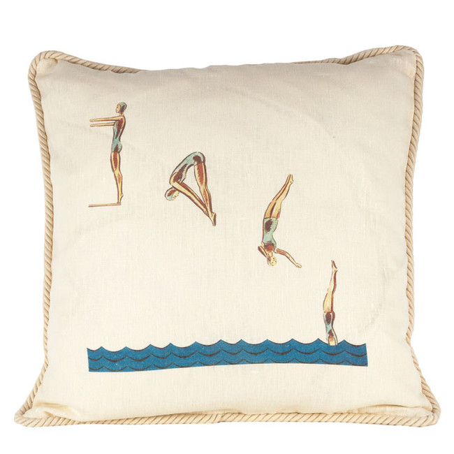 One and a Half Dive Ox Bow Linen Pillow