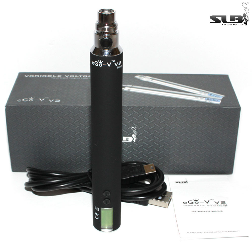 SLB eGo-V V2 Mega USB Pass-Through 1200mAh Battery - Black - Vape It Now